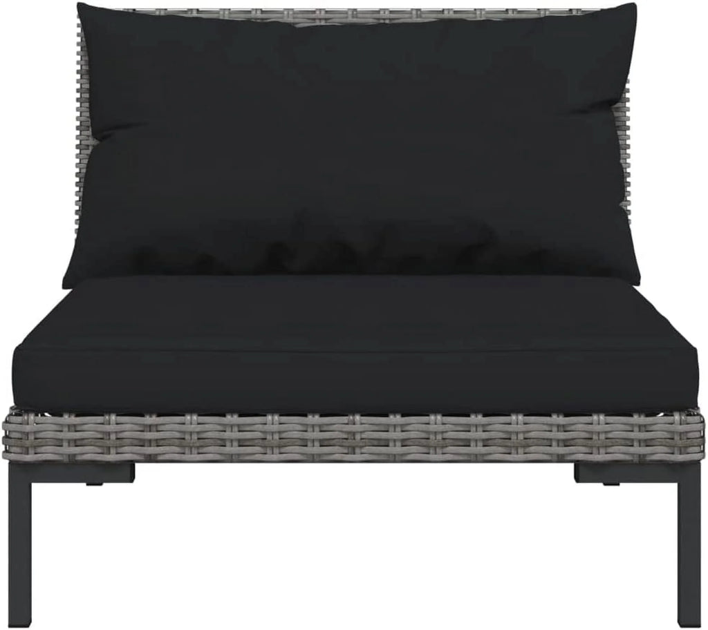 Dark Gray 13 Piece Poly Rattan Patio Sofa Set with Cushions K7928