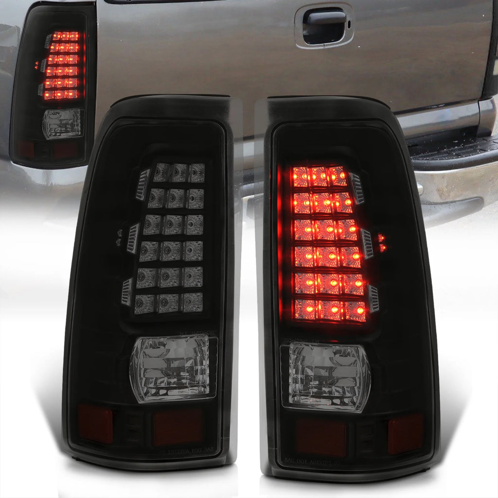 Smoked Lens Black Housing LED Tail Lights Pair V5917