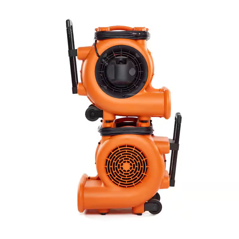 3-Speed Portable Blower Fan Air Mover with Collapsible Handle and Rear Wheels X80209