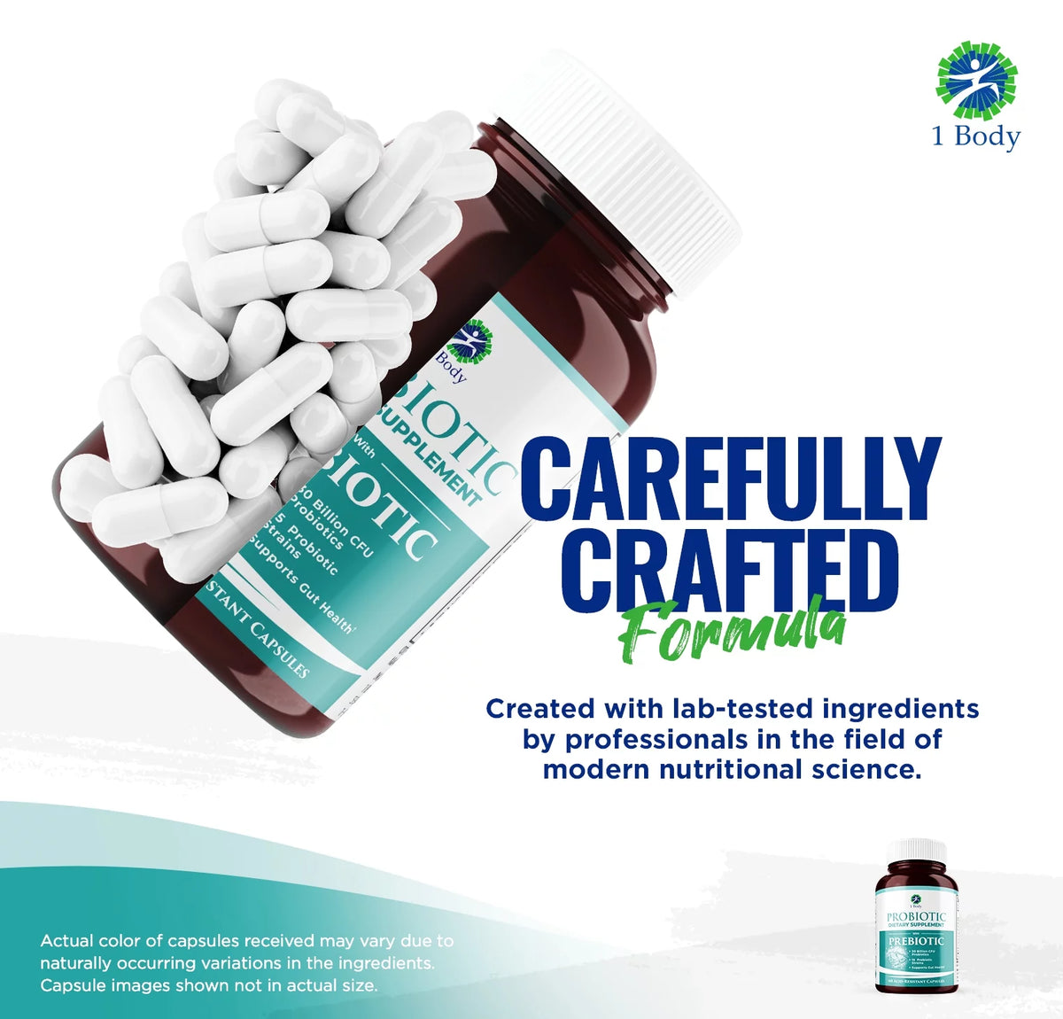 Probiotic 30 Billion CFU Supplement with Prebiotics 120 Vegan Capsules T157