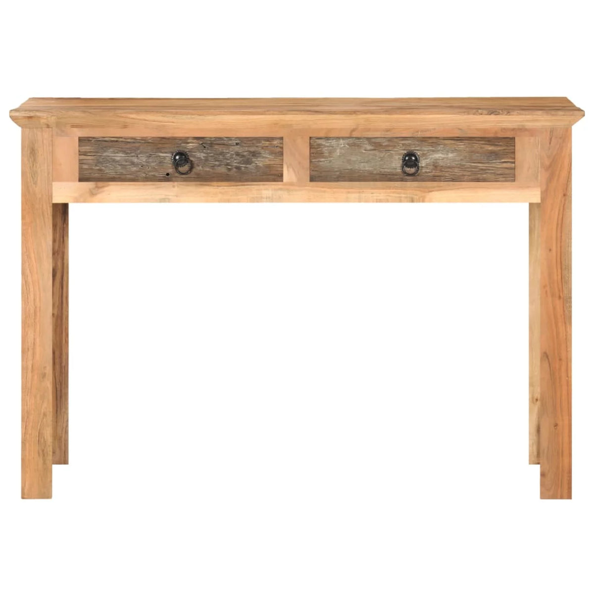 Reclaimed Wood Writing Desk with 2 Storage Drawers E96508