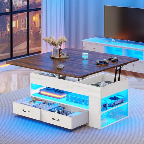 Lift Top Coffee Table with Storage and Drawers D465976