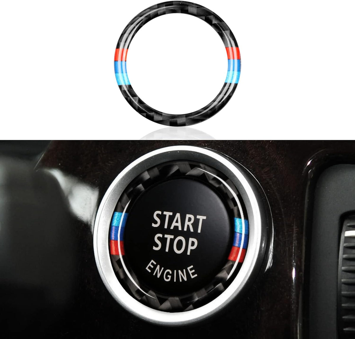 Carbon Fiber Gear Shift Panel Sticker Decal Trim Cover U119414