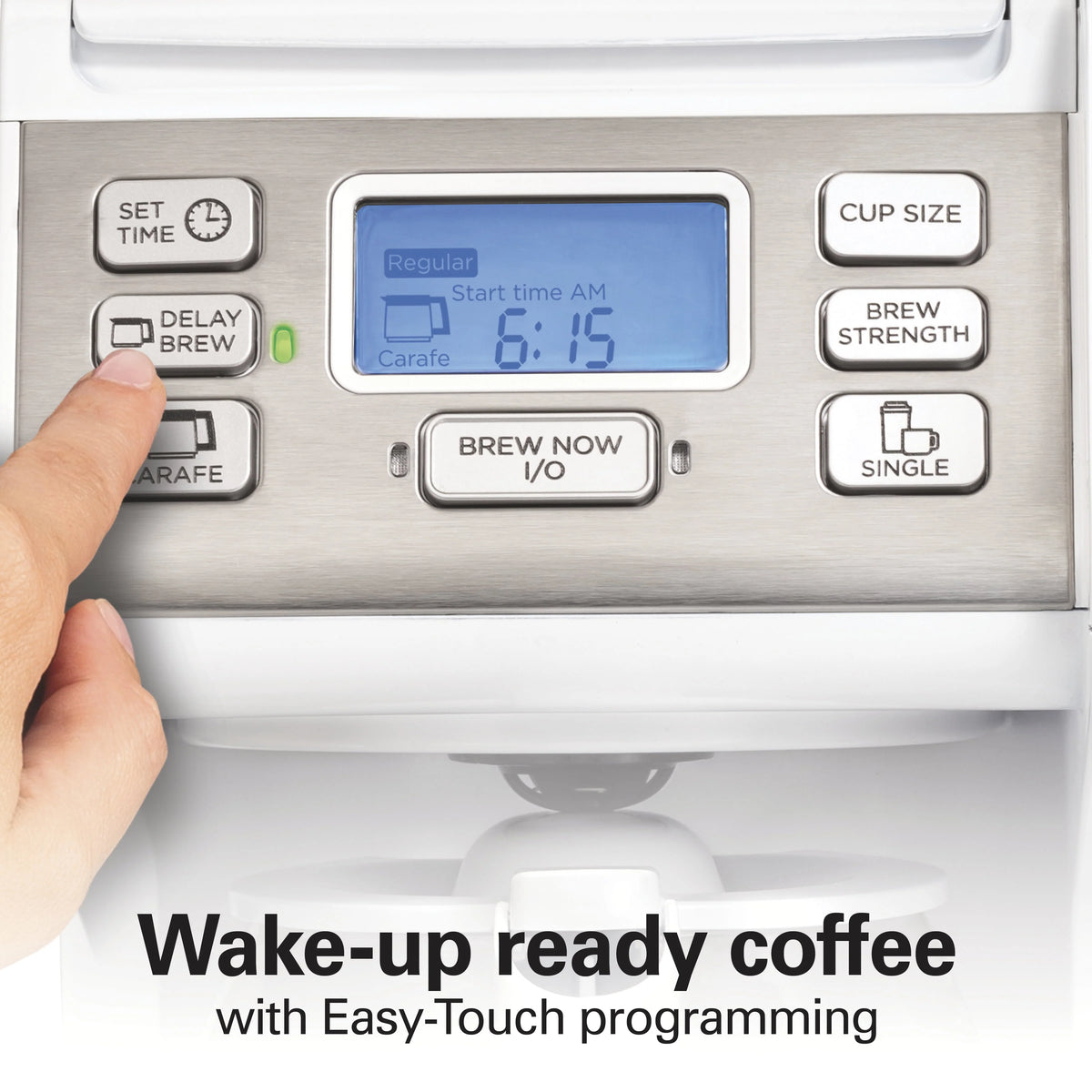 White Stainless Steel Coffee Maker M137878