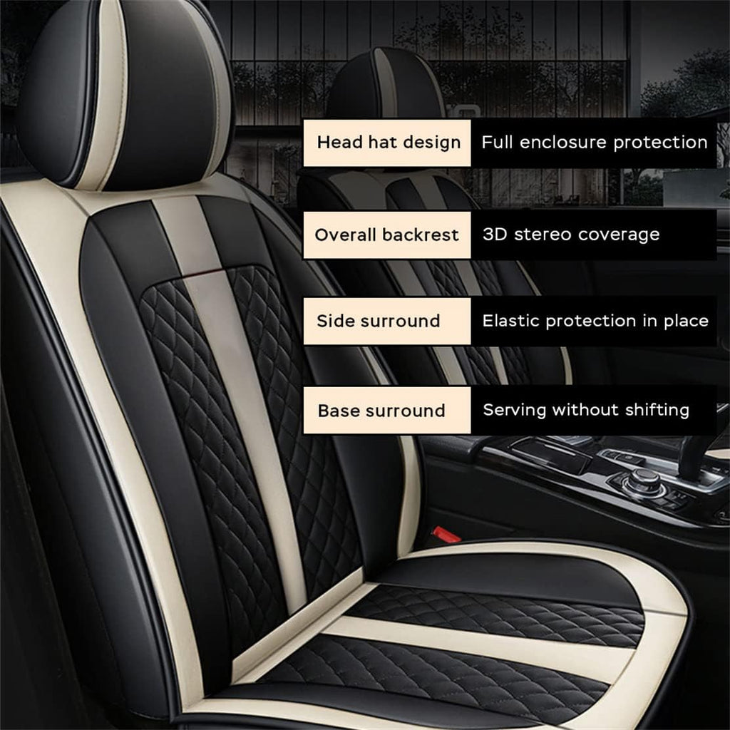 Car Seat Covers 5-Seat Black Beige I260