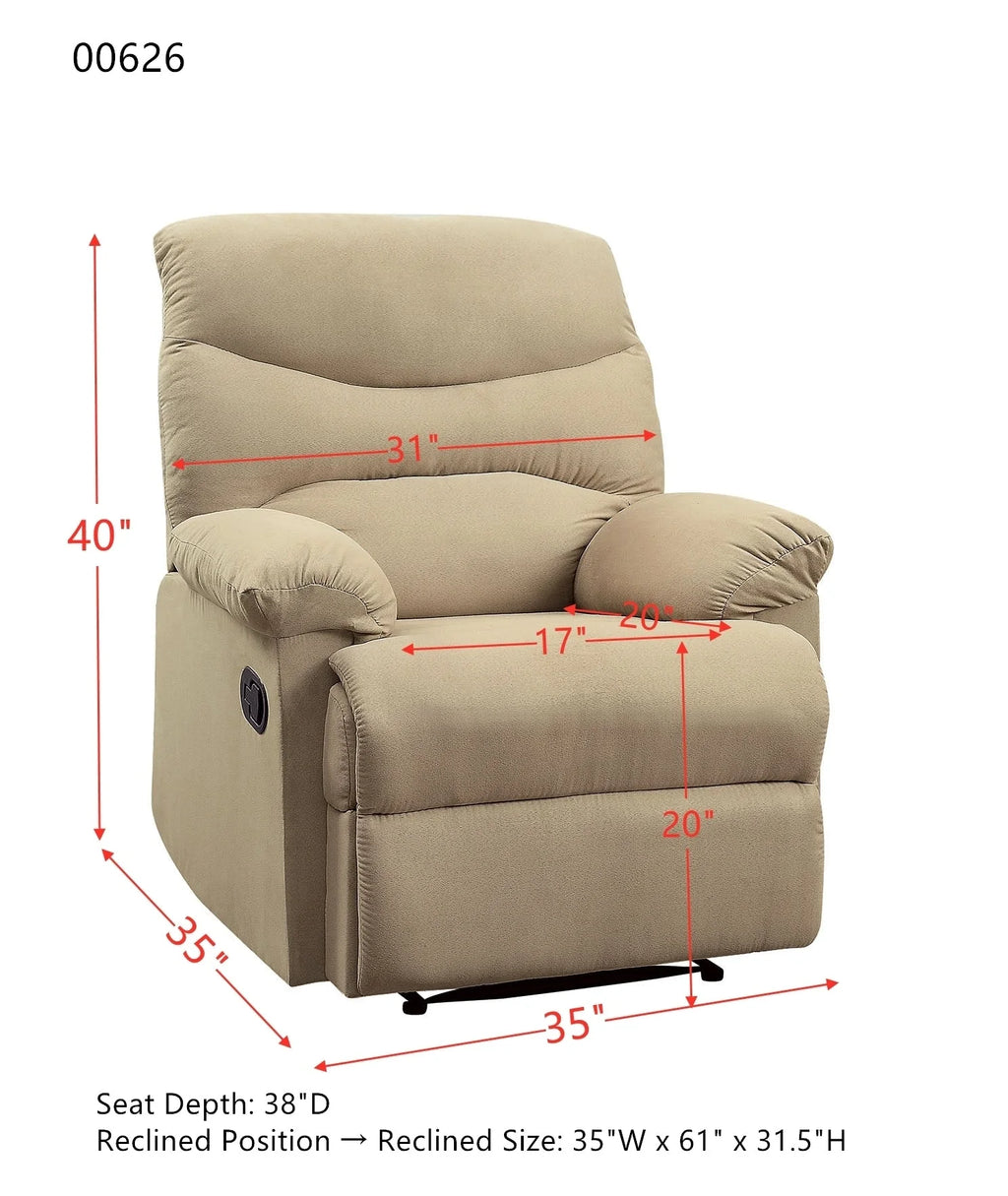 Beige Microfiber Recliner K6263