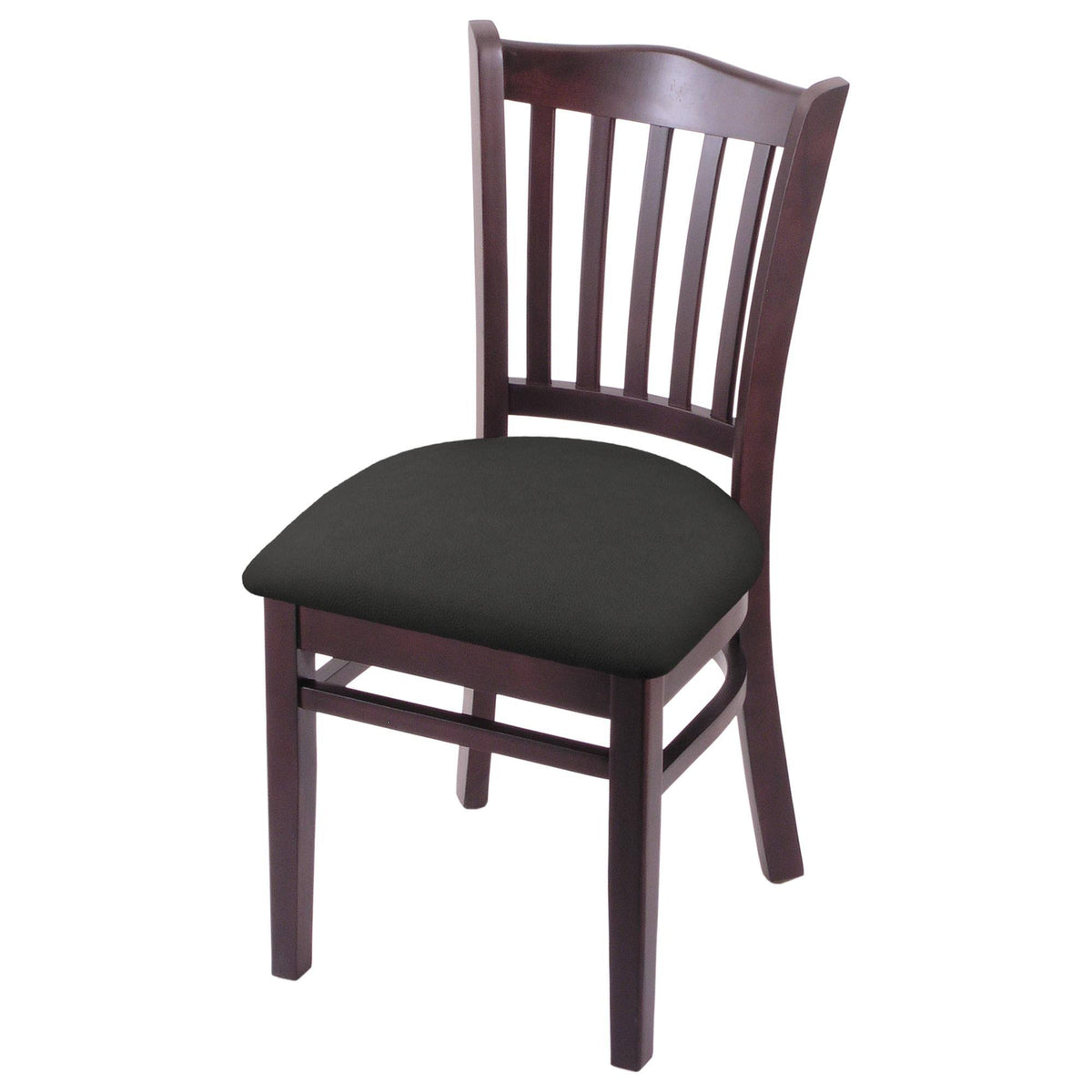 Chair with Dark Cherry Finish and Canter Iron Seat V117
