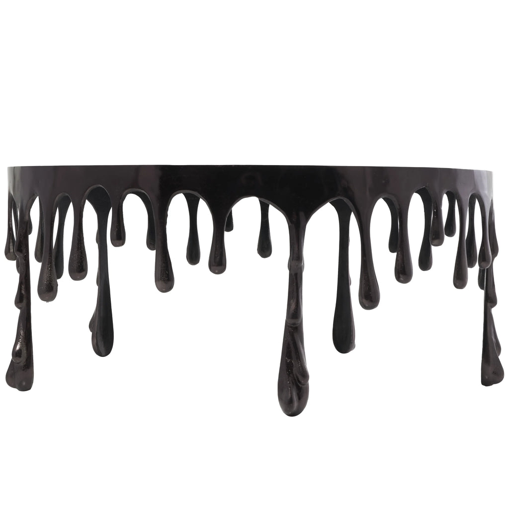 36" x 16" Black Aluminum Coffee Table with Glass Top G204546