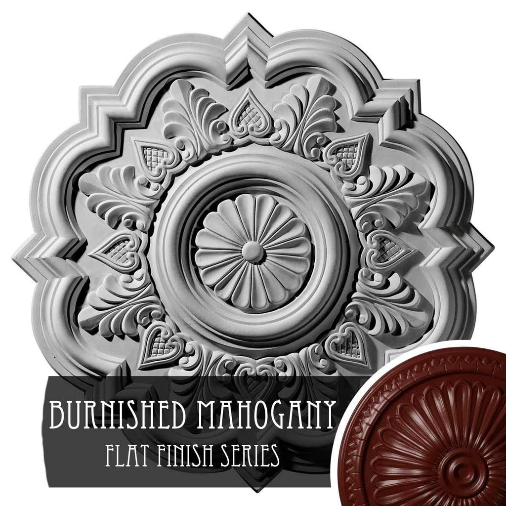 Hand-Painted Brushed Mahogany Ceiling Medallion N7227
