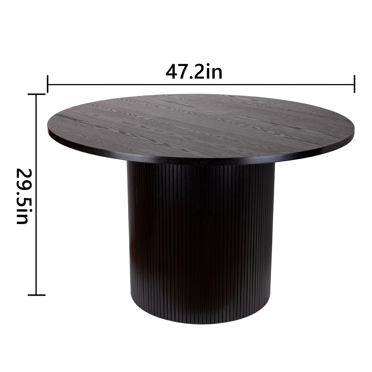 Black Solid Wood Round Dining Table F299