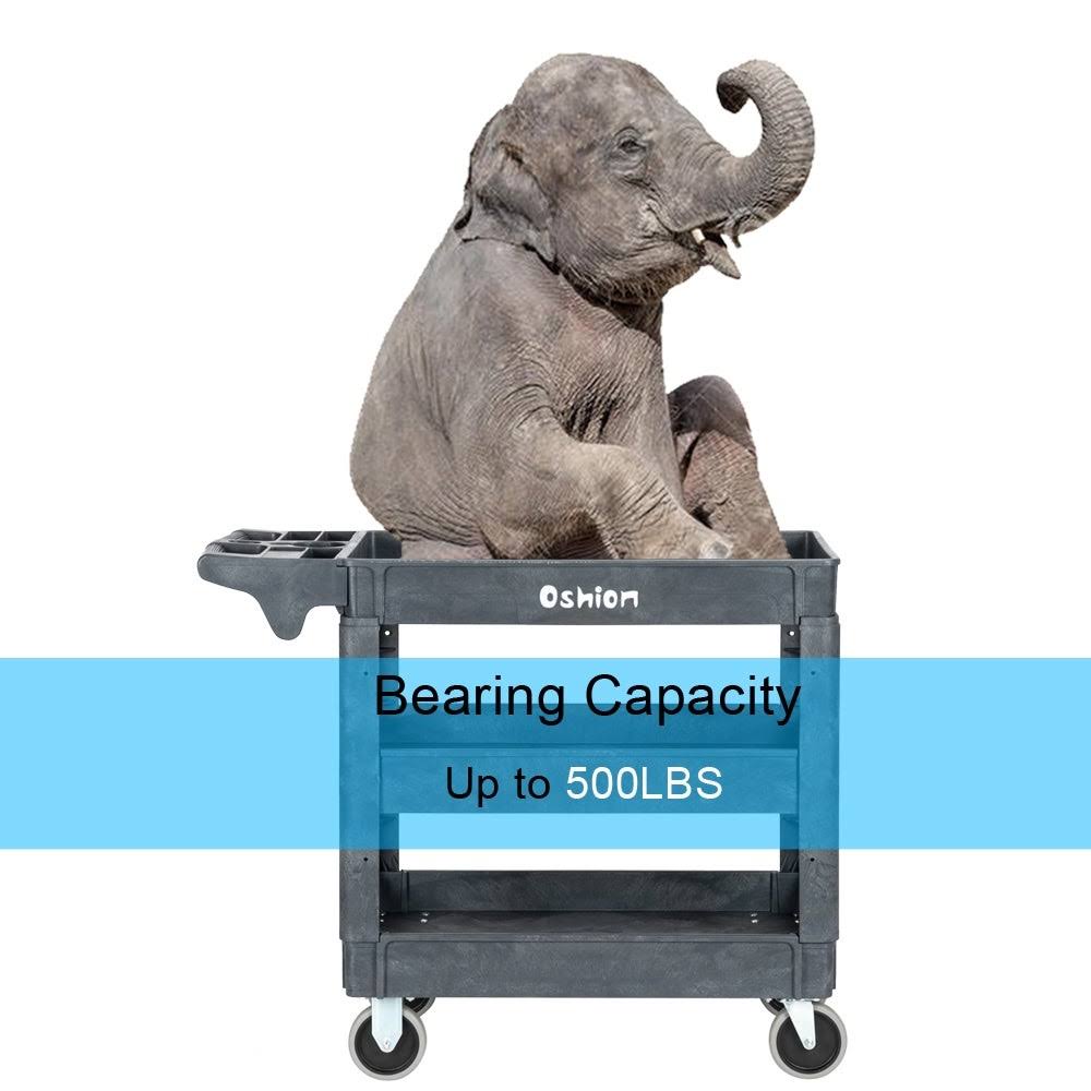 Grey Three-Layer Plastic Storage Trolley U1827
