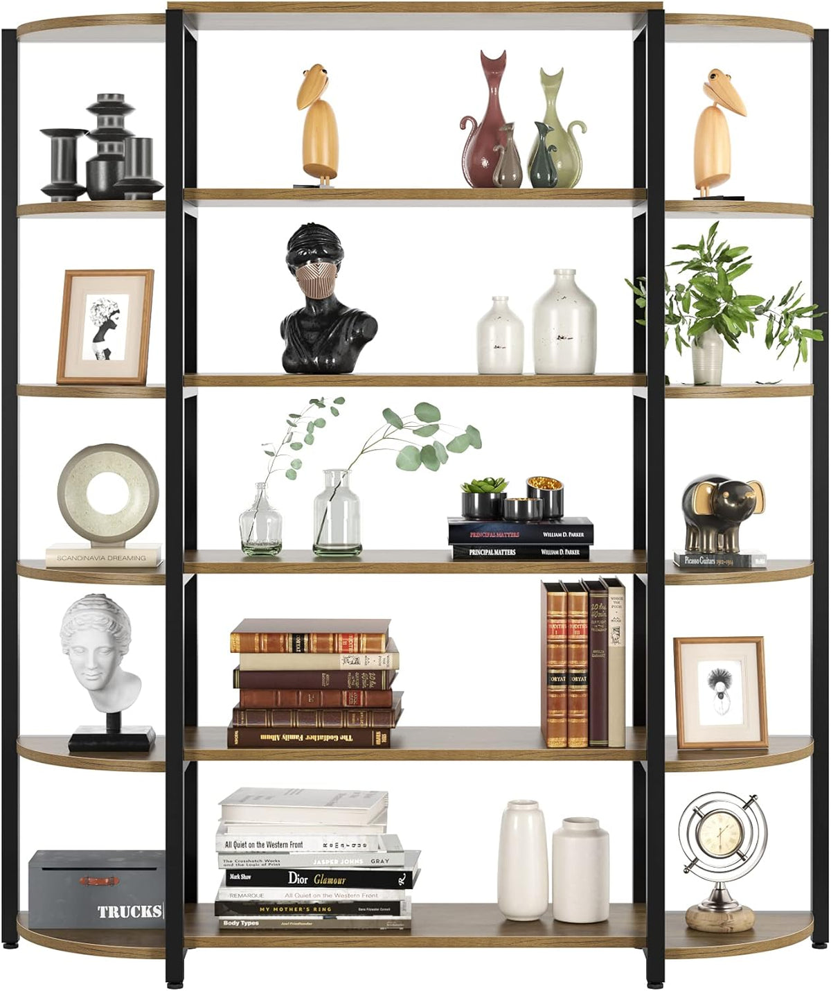 6-Tier Wooden Bookcase with Adjustable Feet L327