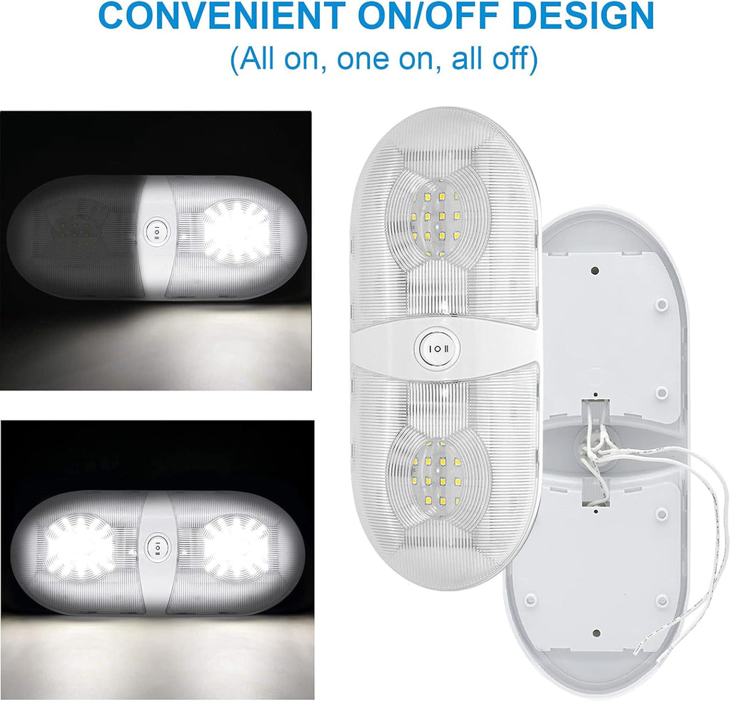 650 Lumens 12V LED Ceiling Dome Light with ON/Off Switch, Natural White 4000-4500K, Pack of 5 C9453