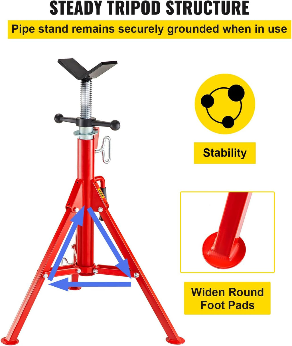Adjustable Folding Steel Pipe Stands 28-52 Inch 2500 LB Pack of 2 I84309