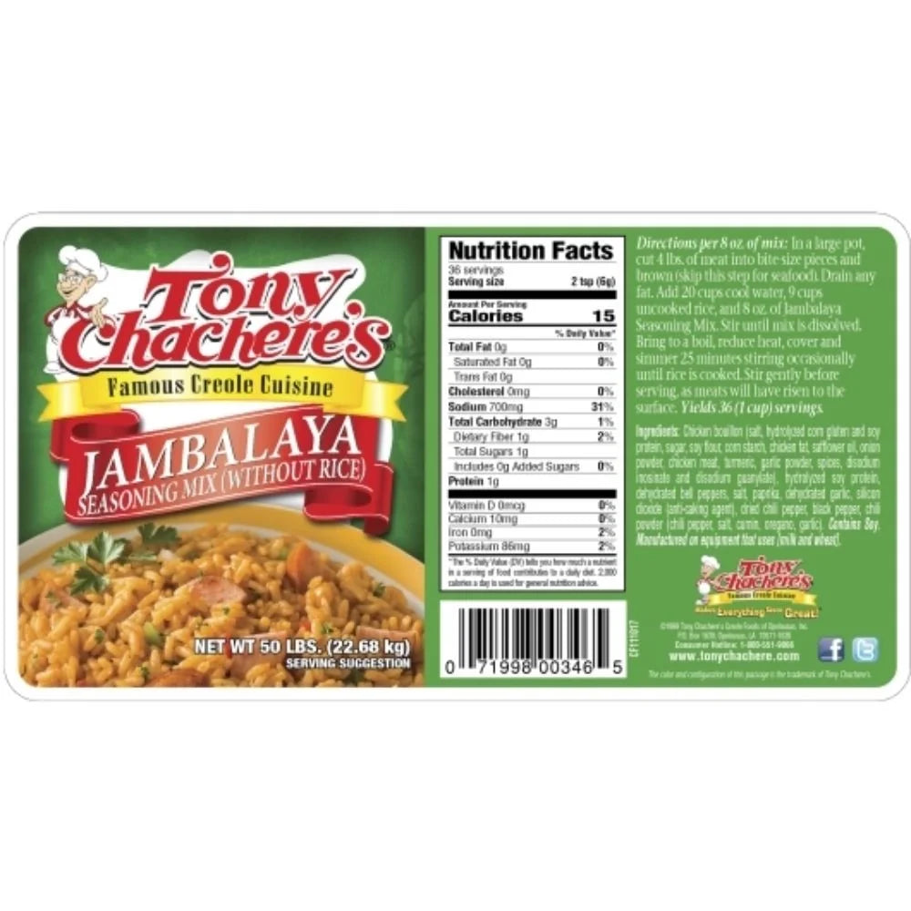 Creole Foods Jambalaya Seasoning without Rice, 50 Pounds R345131