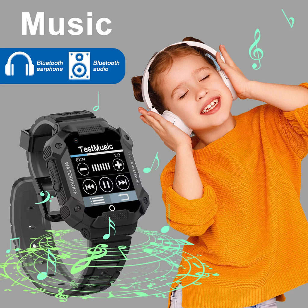 Black Kids Smart Watch with 4G SIM GPS W561