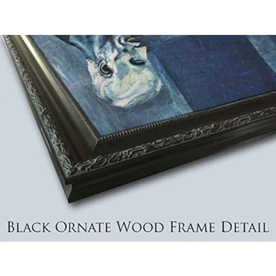 Black Ornate Wood Framed Art Print L492