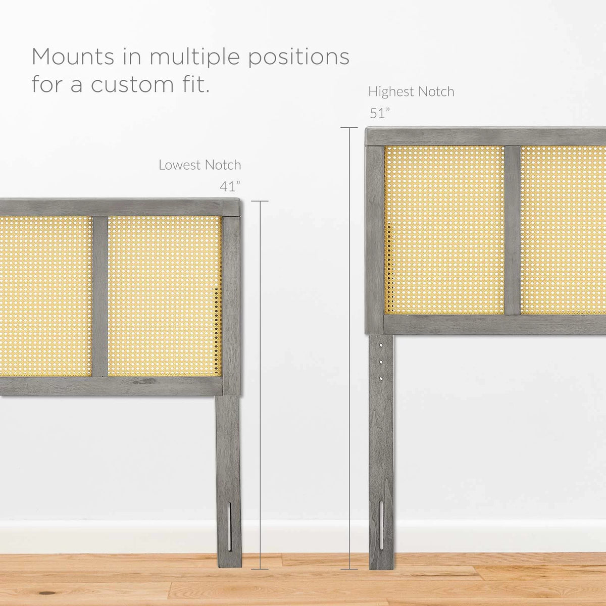 Full Size Grey Wood Headboard X122664