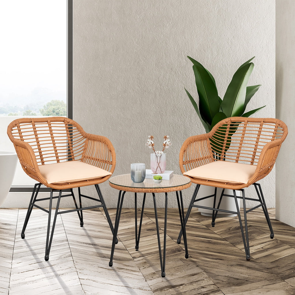 3-Piece Beige Patio Conversation Set U817