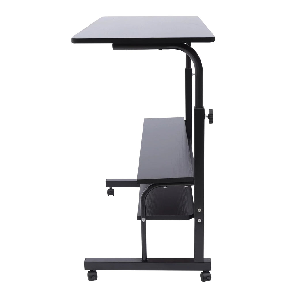 Height Adjustable Mobile Computer Desk with Wheels Y140384