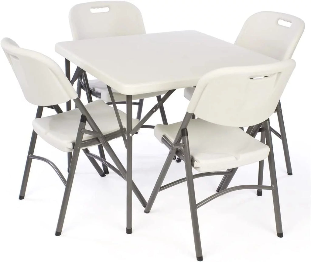 34-inch Square Folding Table with Molded Top, Steel Legs C564