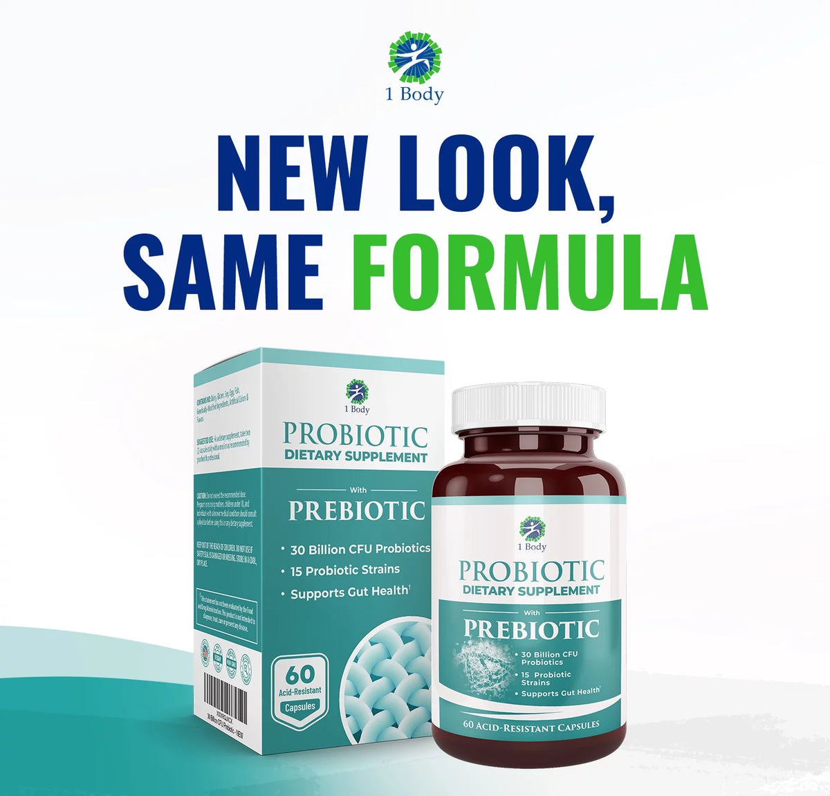 Probiotic 30 Billion CFU Supplement with Prebiotics 120 Vegan Capsules T157