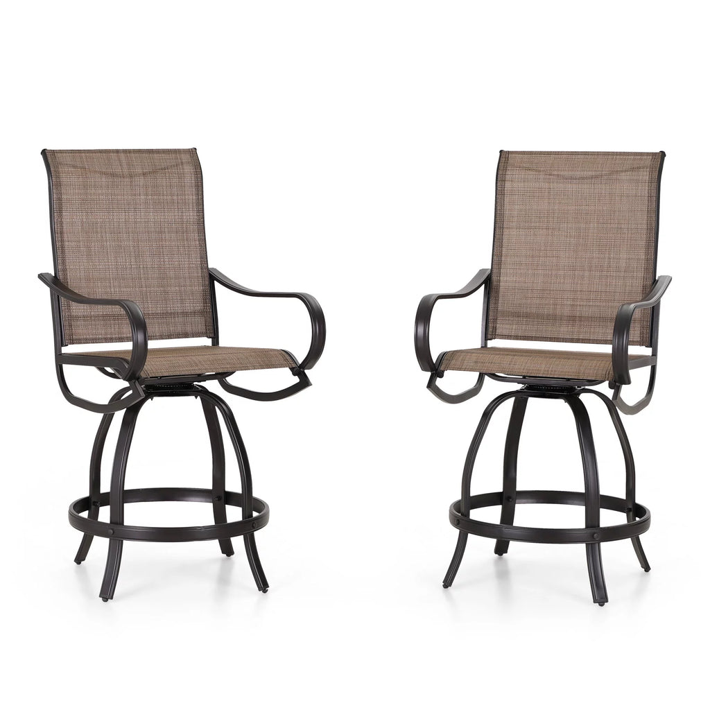2 Piece Outdoor Swivel Bar Stools Q518005