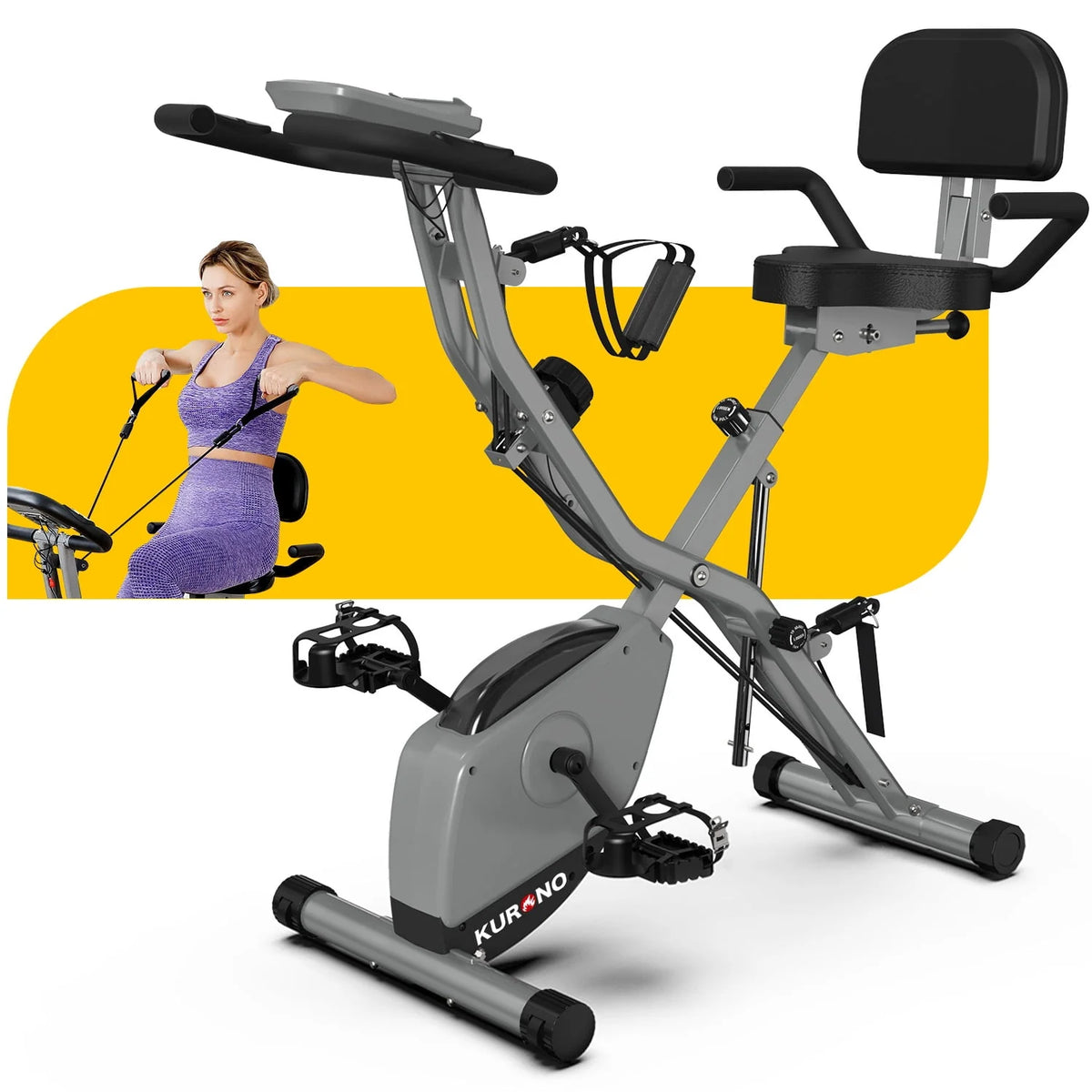 Folding Indoor Cycling Bike 330LB Capacity Magnetic Resistance T3687
