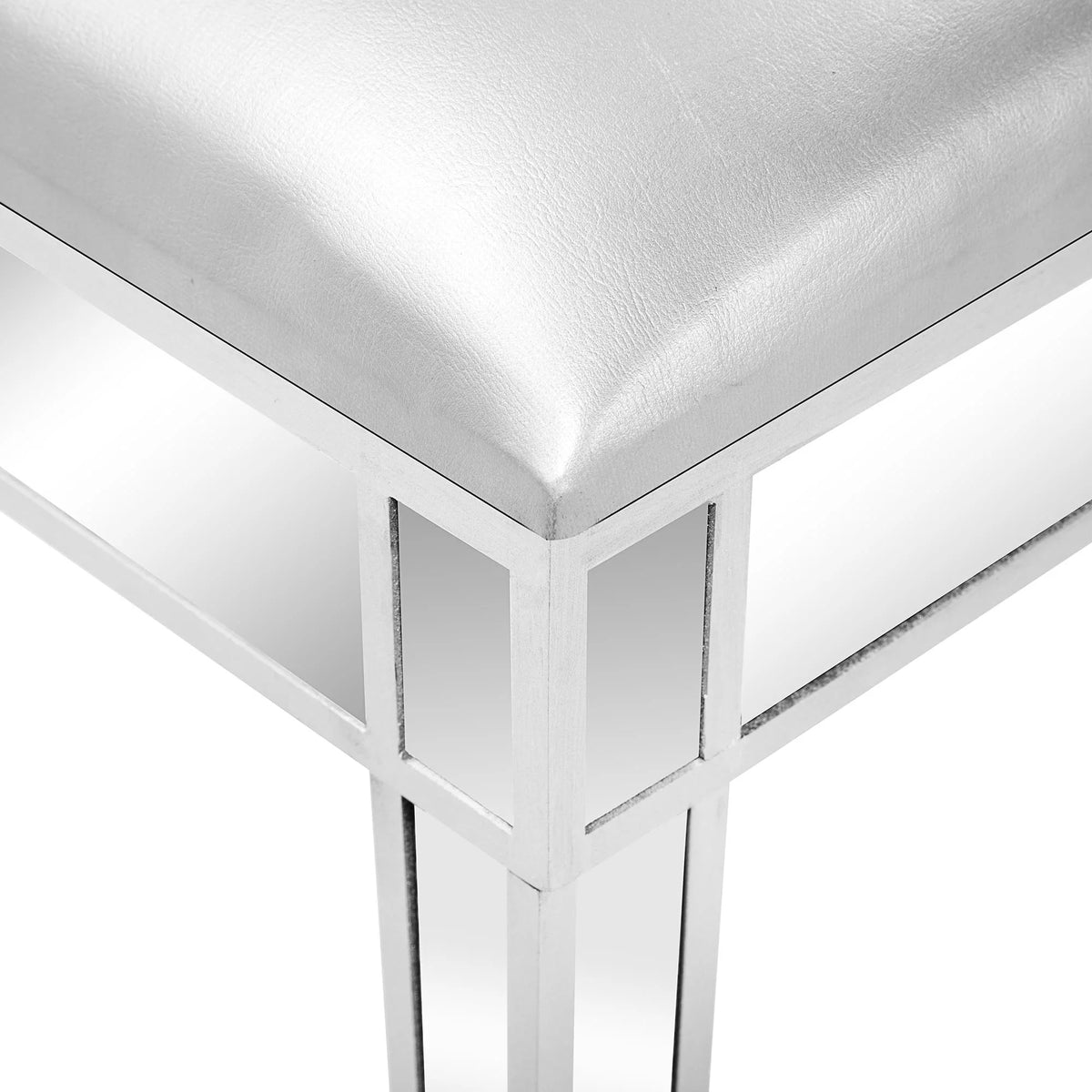 Silver Cushioned Vanity Stool A57605