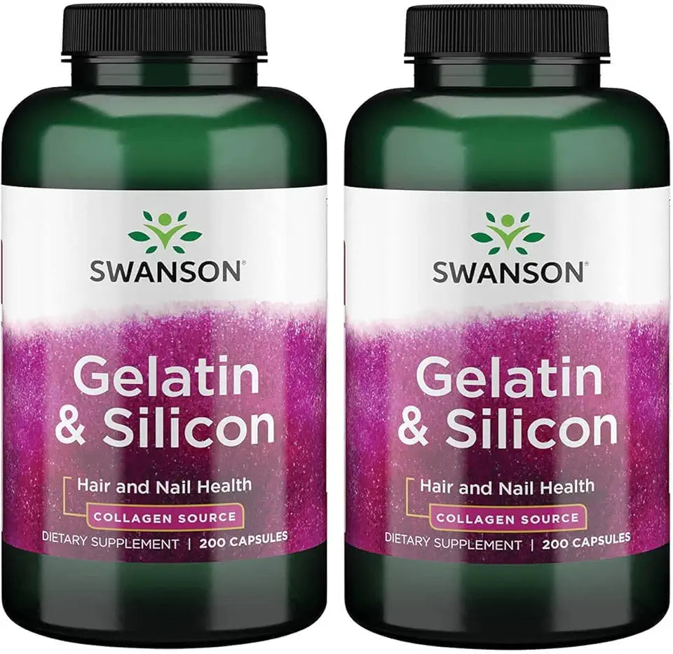 Gelatin and Silicon-Collagen Proteins 200 Capsules 2 Pack Z146