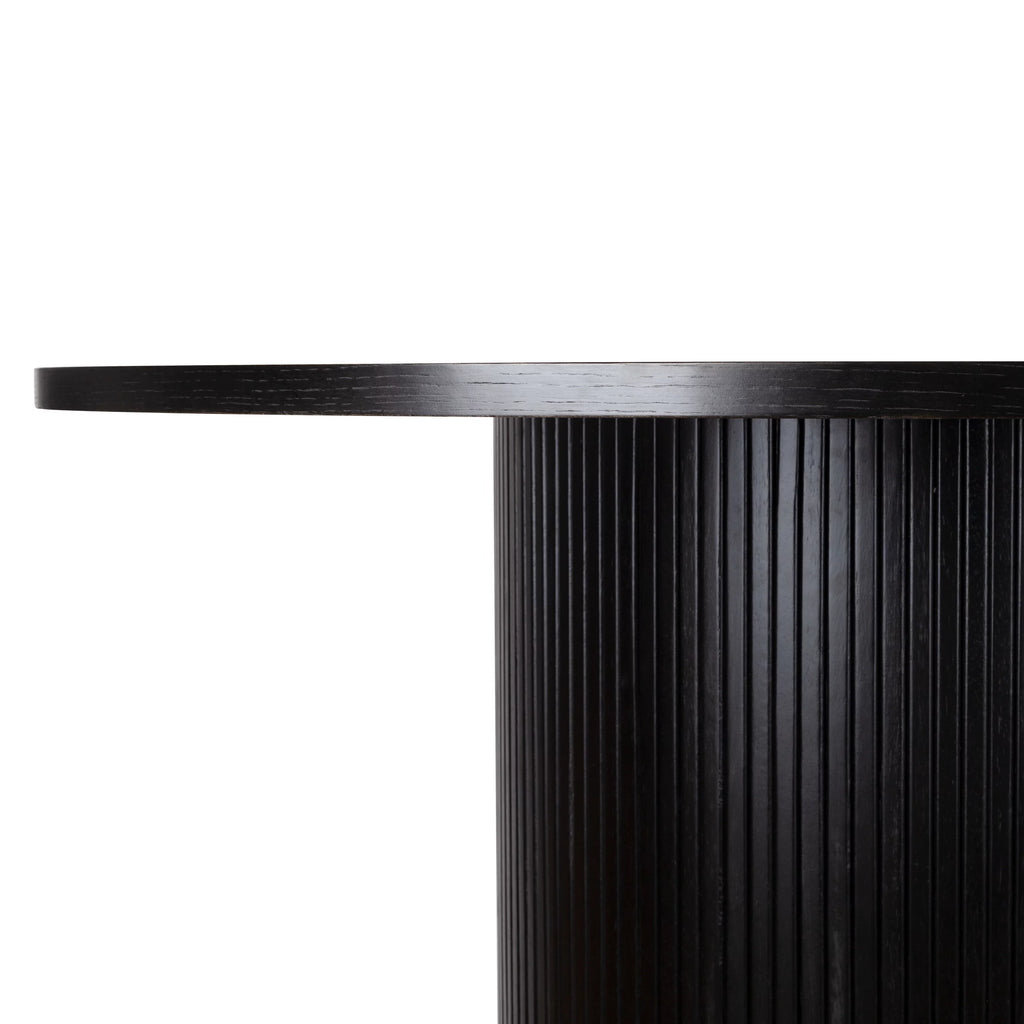 Black Solid Wood Round Dining Table F299