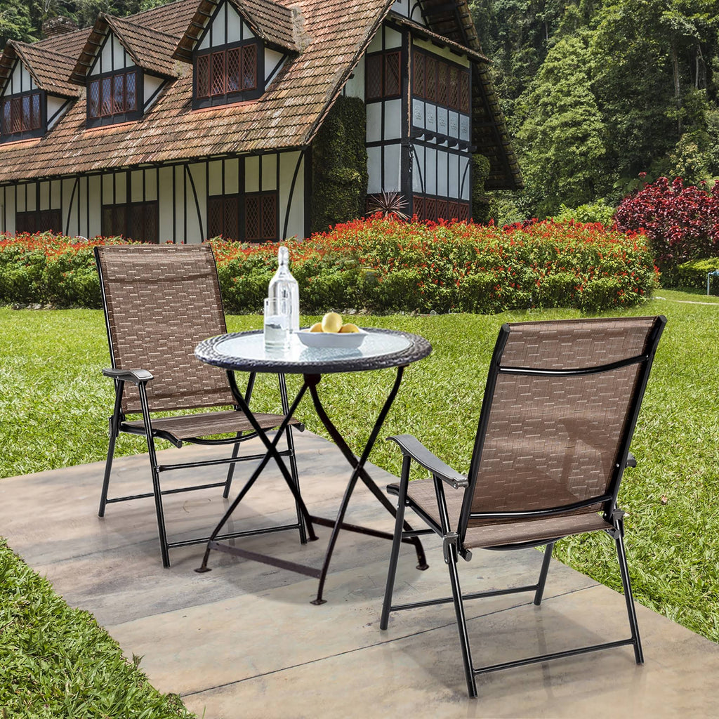 4 Piece Outdoor Patio Folding Chair with Armrest R4656