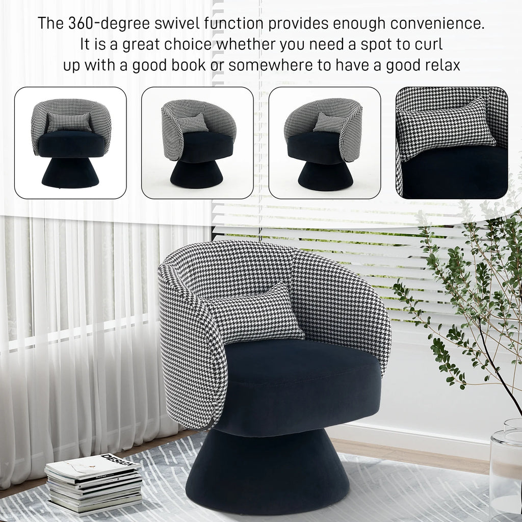 Velvet Swivel Barrel Chair Set of 2 A9262