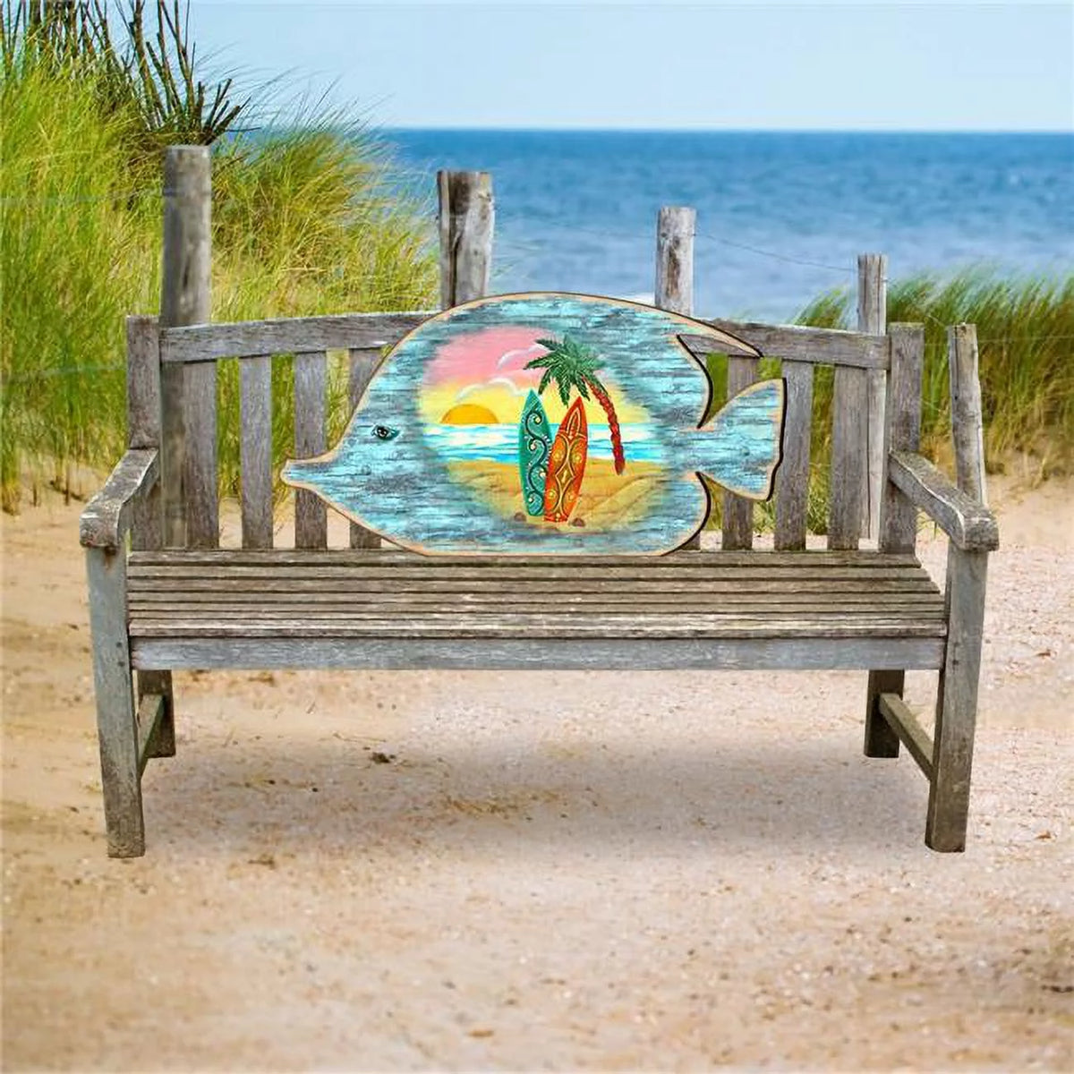 20 x 38 in. Wooden Bench Wall Decor G7469
