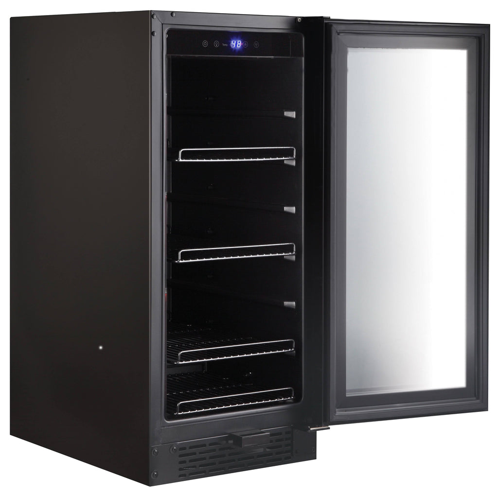 Black Glass 80-Can 3.4 Cu ft. Beverage Refrigerator T3522