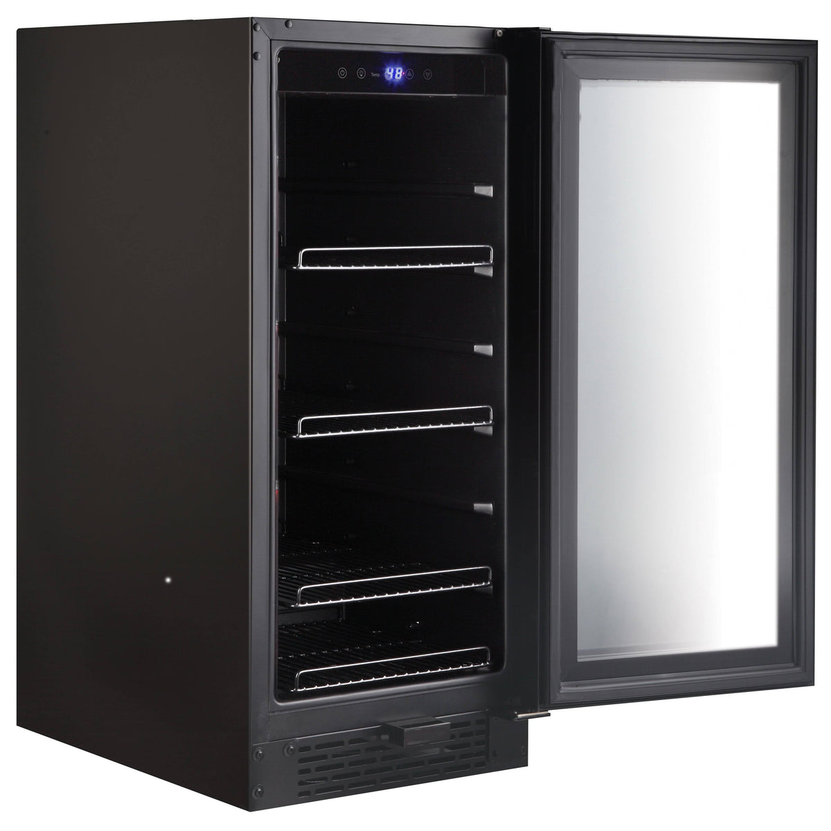 Black Glass 80-Can 3.4 Cu ft. Beverage Refrigerator T3522