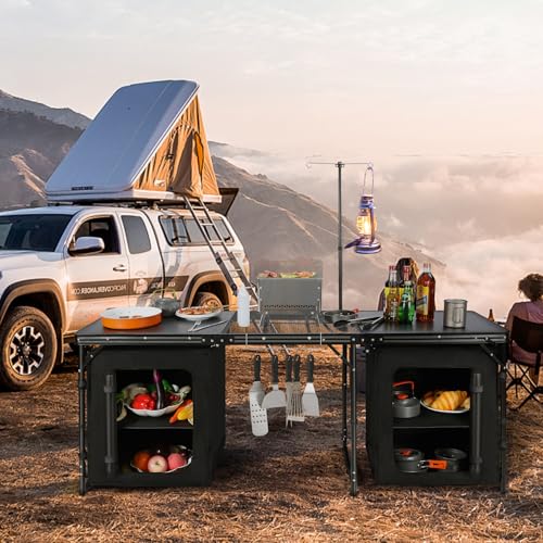 Lightweight Portable Camping Kitchen Table with Sink M624298