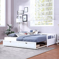 White Wooden Daybed with Trundle and Two Storage Drawers N60707