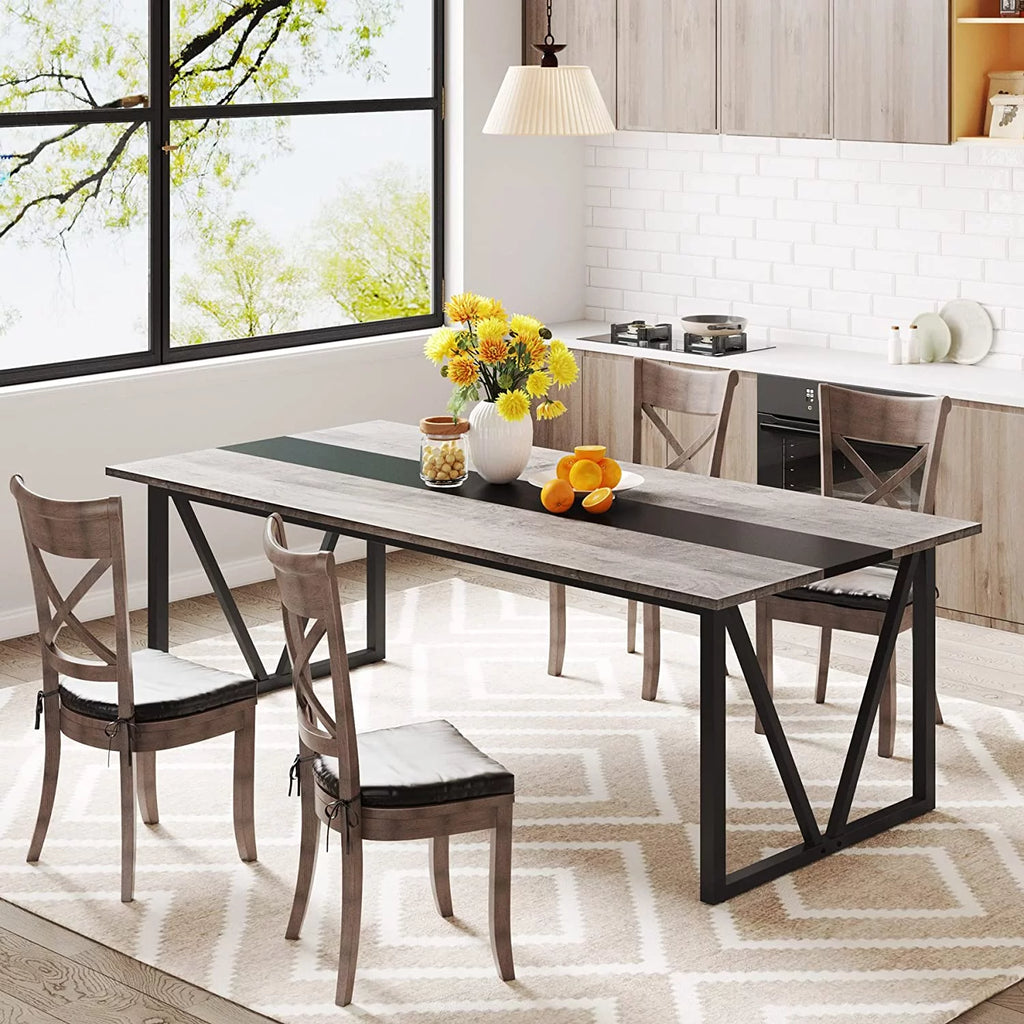 70.8 inch Gray Wood Dining Table X420429