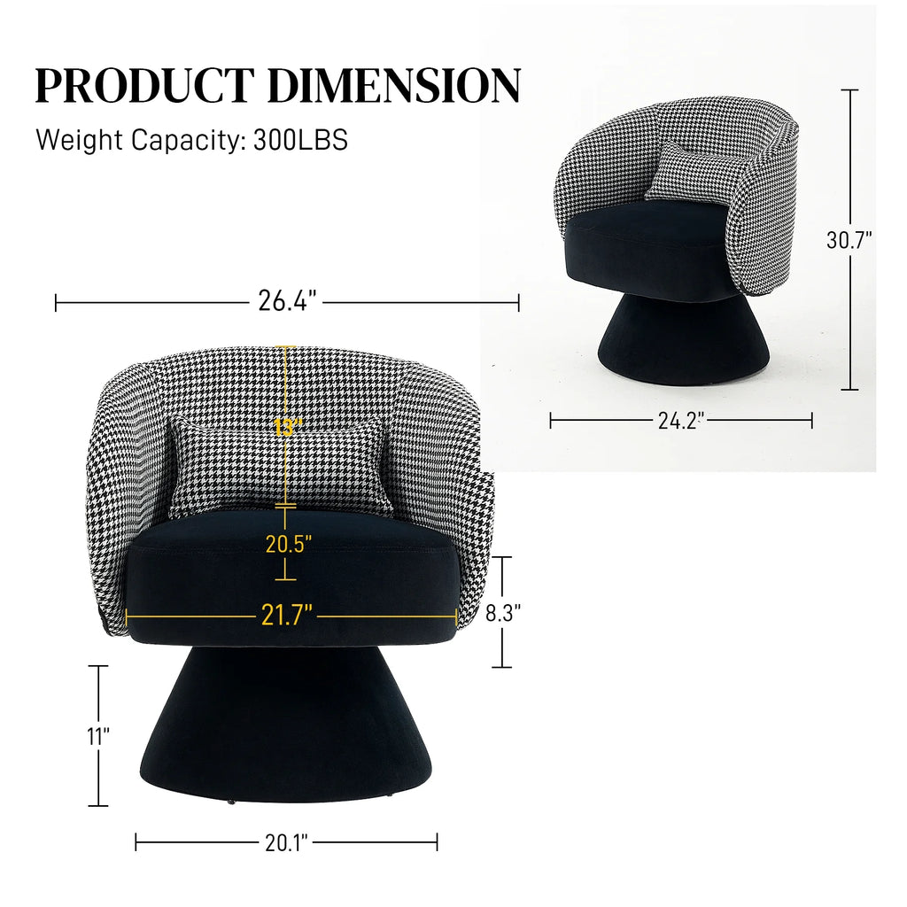 Velvet Swivel Barrel Chair Set of 2 A9262
