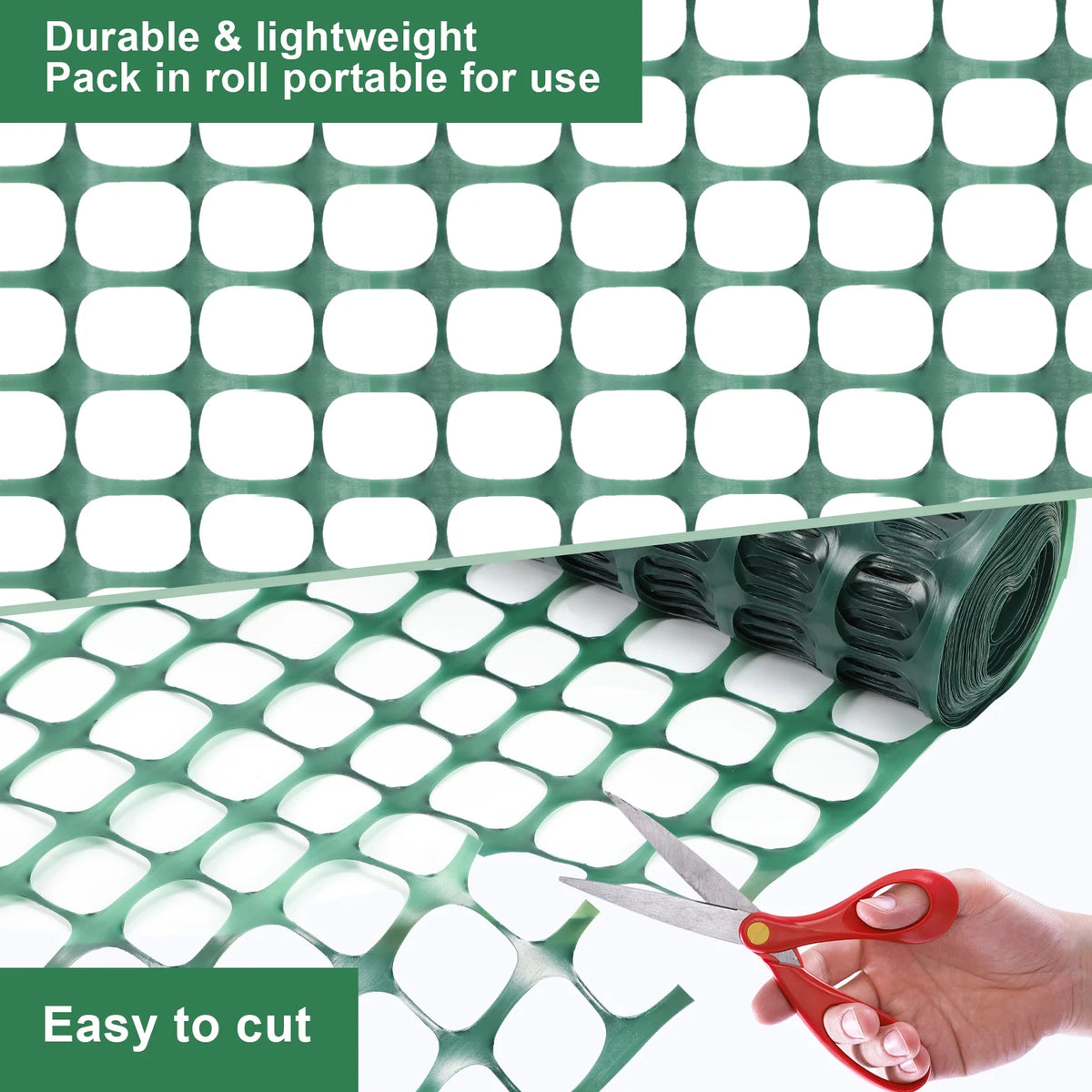 Green 4x100' Plastic Fencing Roll E3681