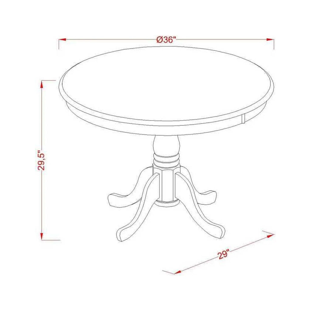 36" Round Dining Table Mahogany Top & Black Pedestal W282285