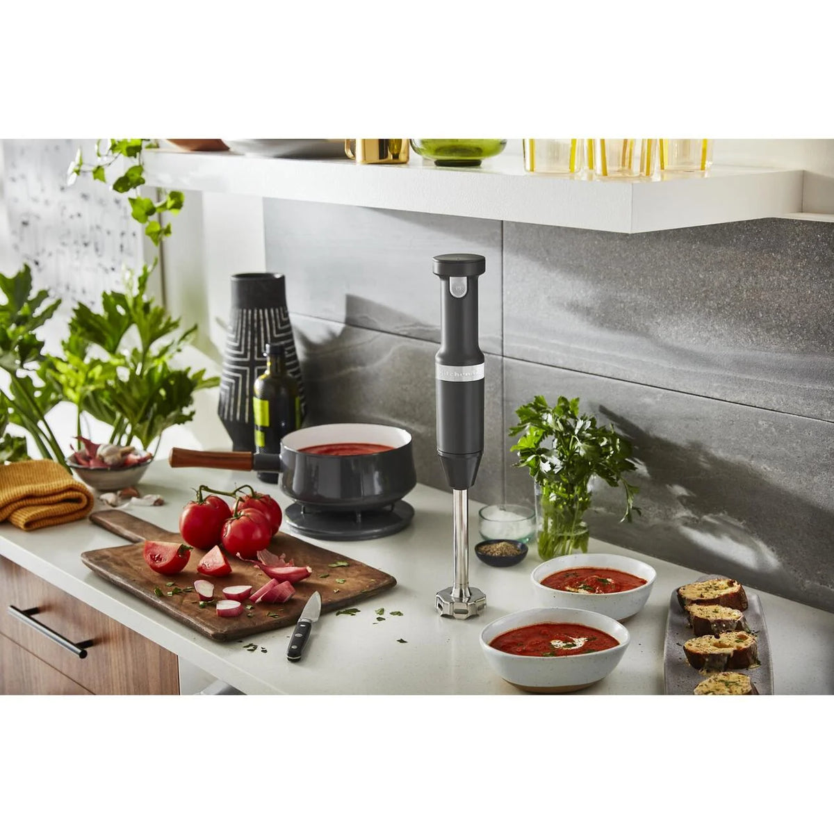 Cordless Variable Speed Hand Blender with Chopper and Whisk Attachment P32625