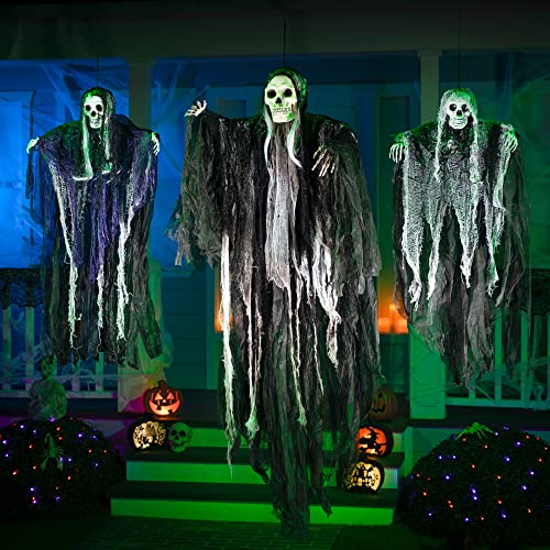 3 Pack Hanging Halloween Skeleton Ghosts Decorations O259599