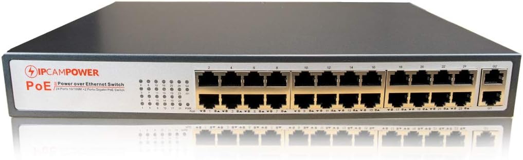 24 Port POE Network Switch with 2 Gigabit Uplink Ports E832918