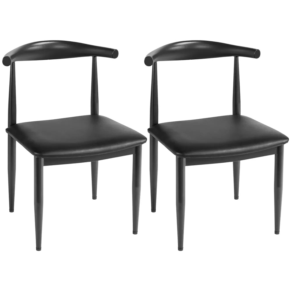 Black Fabric Leather Dining Chairs D62209