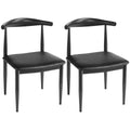 Black Fabric Leather Dining Chairs D62209