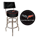 Black Padded Bar Stool with Back V993