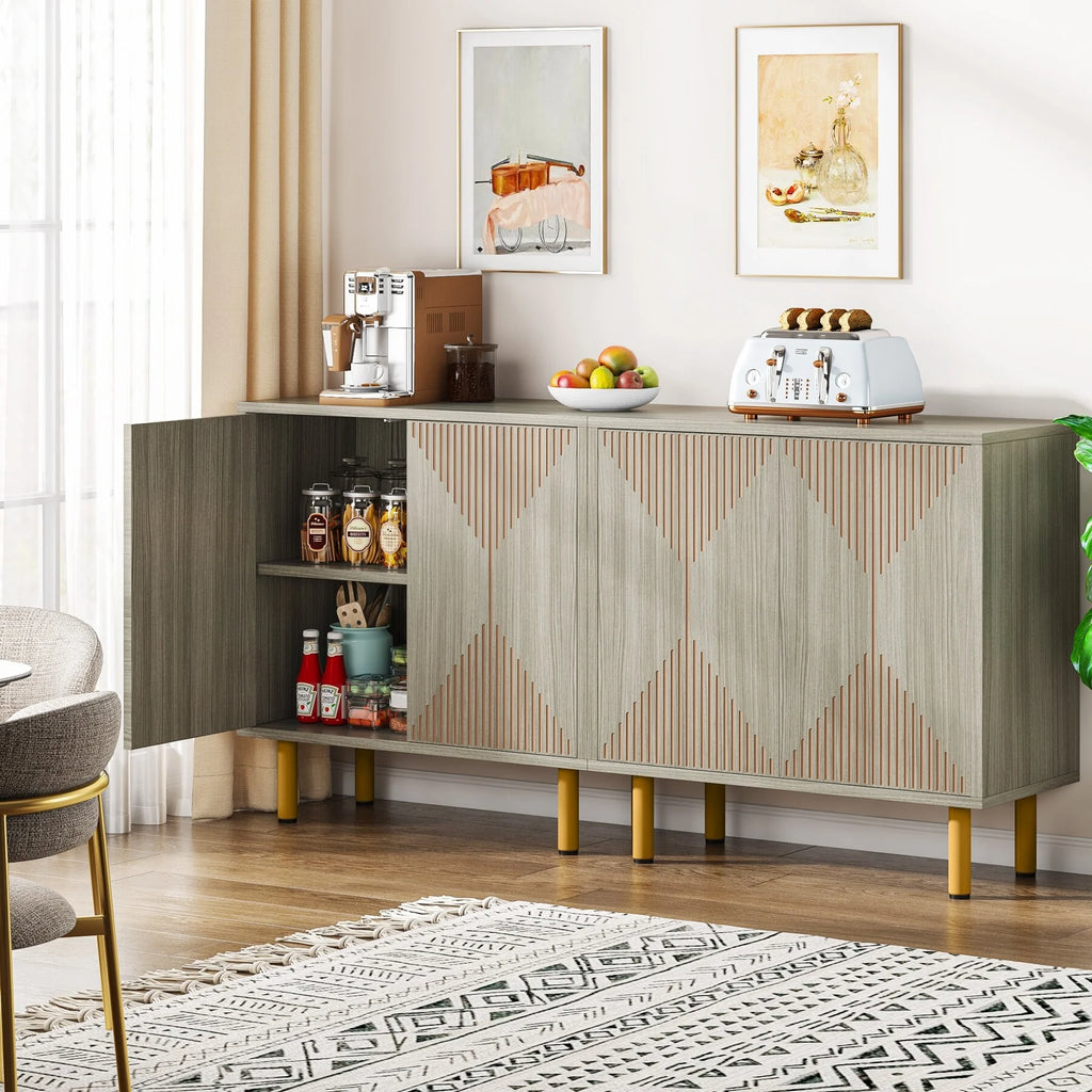 Grey Sideboard Buffet Cabinet with Doors O4898