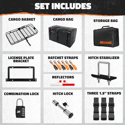 70"x30"x6" Folding Trailer Hitch Cargo Carrier Set with 40 Cu Ft Waterproof Storage Bag F714